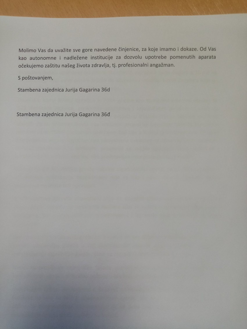 Dopis Direkciji za zaštitu od jonizujućih zračenja