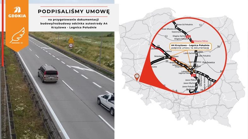 A4 od Krzyżowej do Legnicy będzie rozbudowana