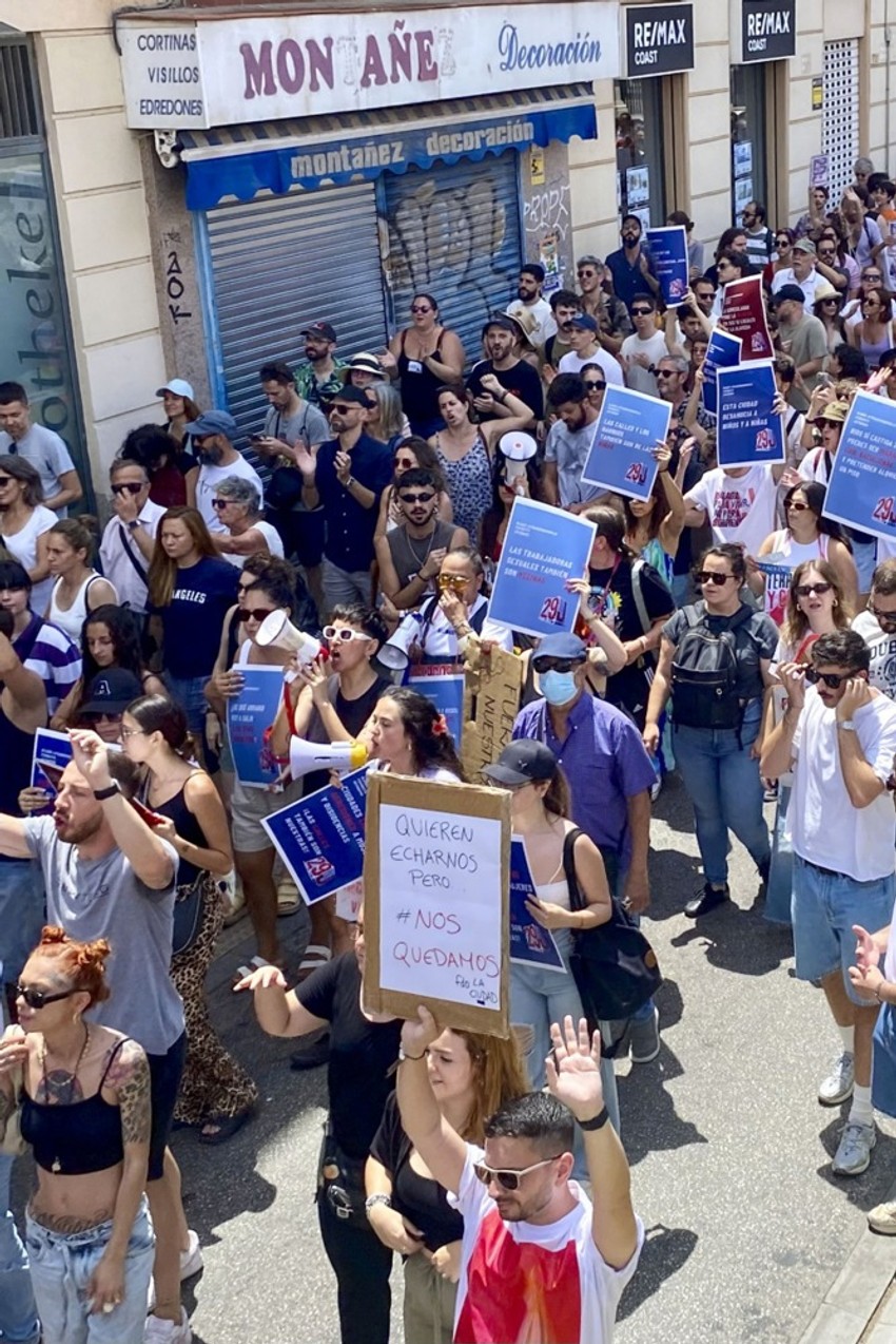 Protesti u Malagi, Španija, zbog masovnog turizma 29. juna