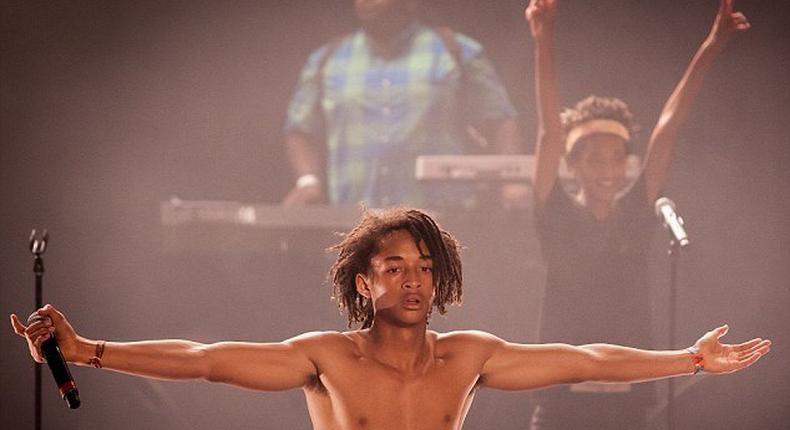 Jaden and Willow Smith on stage in Paris