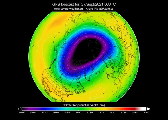 Wir polarny w prognozie pogody na wrzesień 2021 roku. Fot. Amerykańska Agencja Meteorologiczna