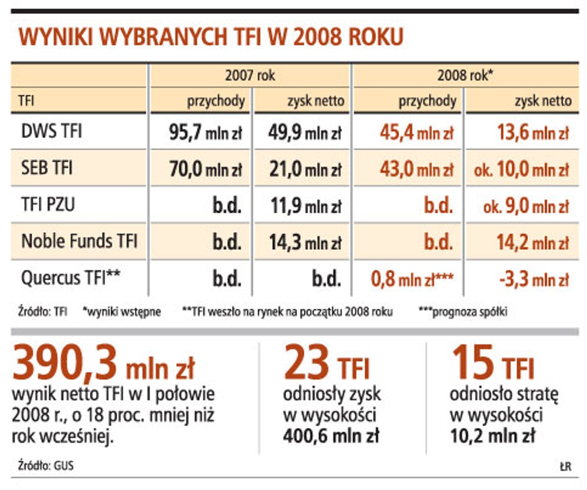 Wyniki wybranych TFI w 2008 roku