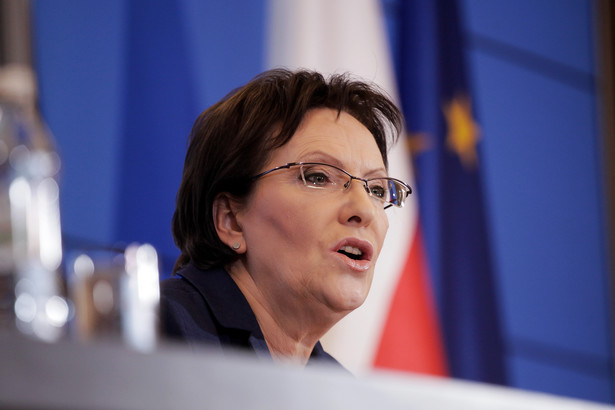 Premier Ewa Kopacz podczas konferencji prasowej 7.01.2015 roku.