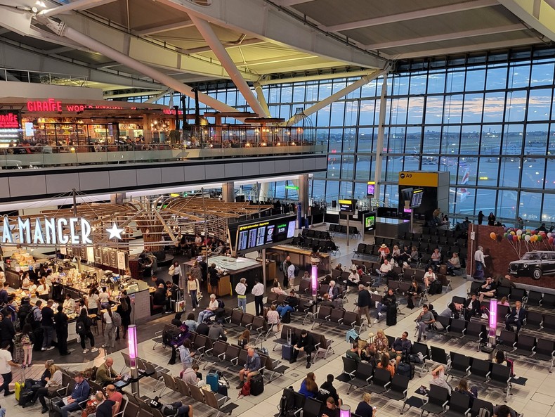 Seats: 51.55 millionLondon's Heathrow Airport was the fourth busiest global airport in 2024.It experienced an airline capacity increase of 4% compared to 2023, when it also ranked fourth-busiest, and an increase of 3% compared to 2019, when it ranked seventh-busiest.Heathrow is a hub for British Airways and Virgin Atlantic Airways.