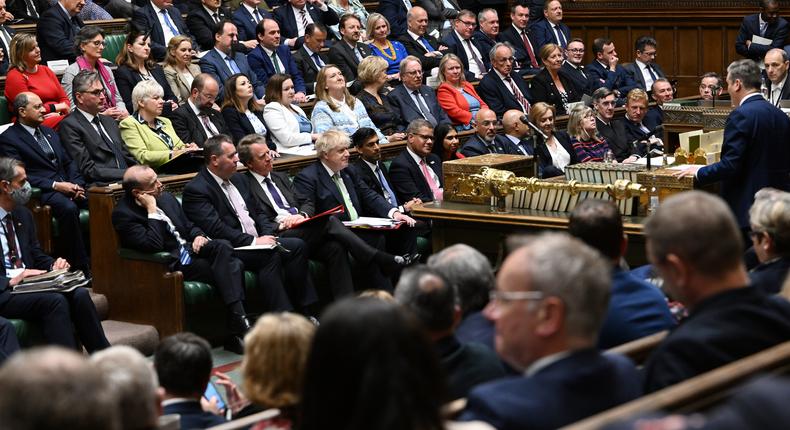 Keir Starmer and Boris Johnson face off in Prime Minister's Questions, May 18, 2022