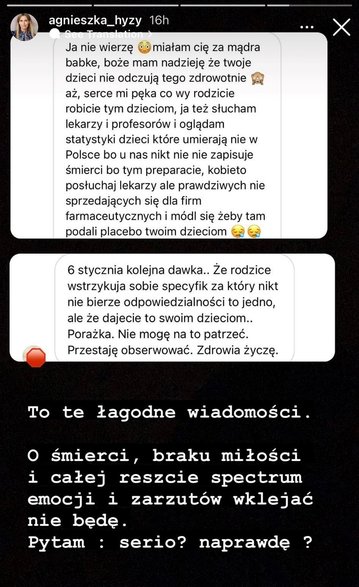 InstaStories Agnieszki Hyży