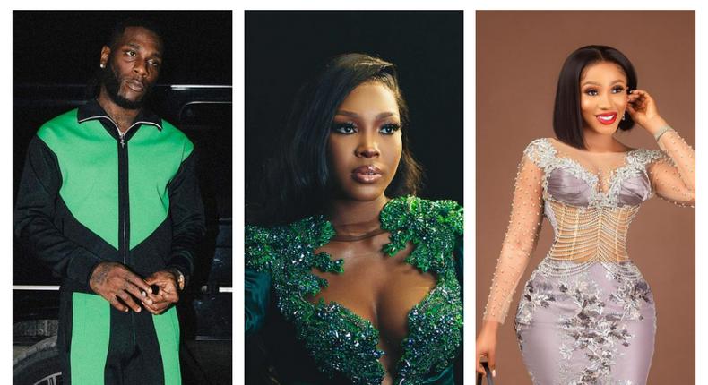 Burna Boy, Vee Iye and Mercy Eke looked great this week [instagram]