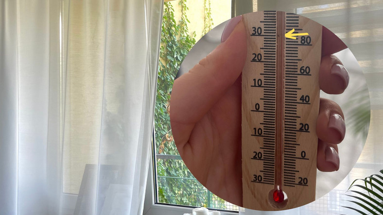 Dzień pierwszy eksperymentu: pomiar temperatury przy otwartym oknie (godz. 16:00)