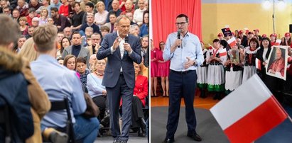 Tusk i Morawiecki ruszają w trasę. Tak czarują wyborców