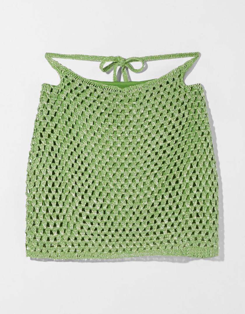 Für den Gesamtlook: Passender Häkelrock ebenfalls von Bershka für 45.90 Franken. 