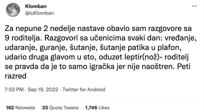 Nasilje u školama, foto: Tviter
