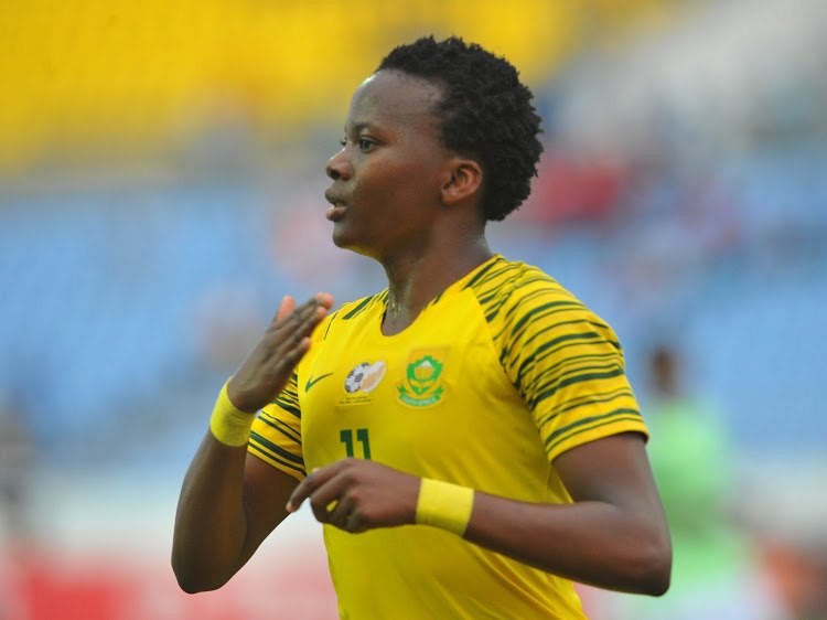 Thembi Kgatlana of Bayana Bayana of South Africa was the best player of the AWCON 2018 