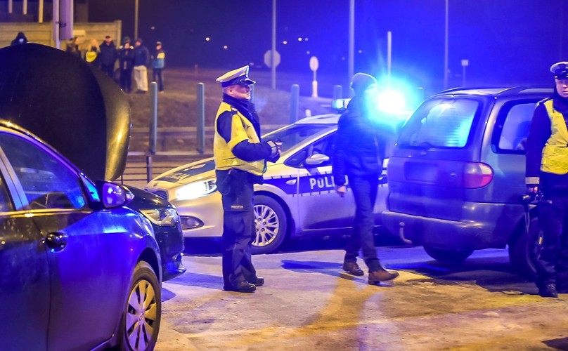 Miejsce wypadku, w którym uczestniczył samochód z ministrem obrony narodowej Antonim Macierewiczem