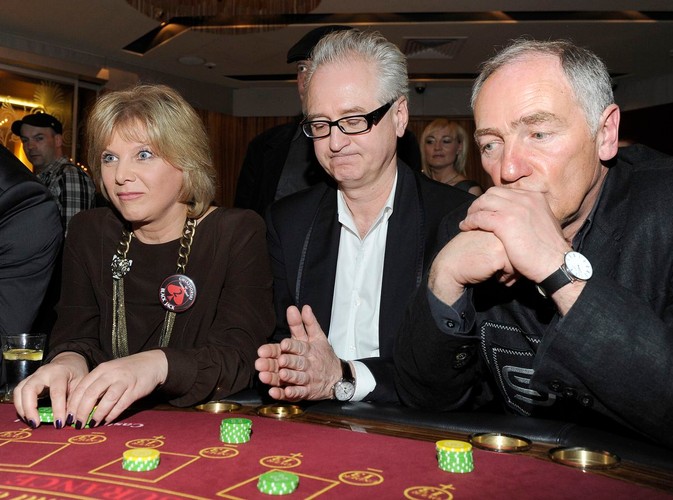 Od lewej: aktorka Dorota Kamińska, reżyser Mariusz Pujszo i aktor Karol Strasburger