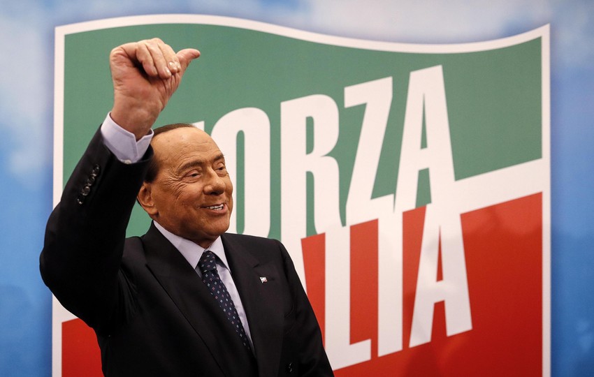 Berluskoni u Rimu krajem 2019. na konferenciji za štampu Forca Italije