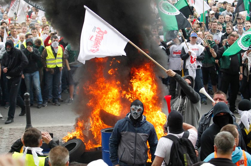 Protesty górników