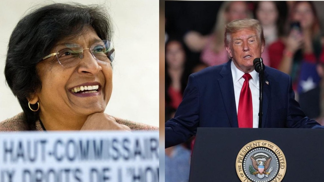 Navi Pillayová a Donald Trump.