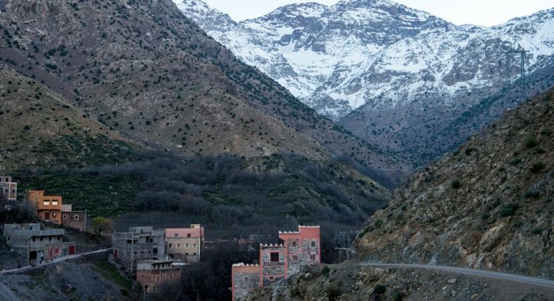 Mountains near the tourist village of Imlil, Morocco, on December 18, 2018