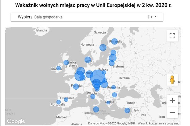 Wskaźnik wakatów w UE - 2k2020