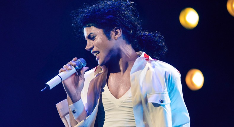 Jaafar Jackson as Michael Jackson in the first look image of Michael.Kevin Mazur / Lionsgate