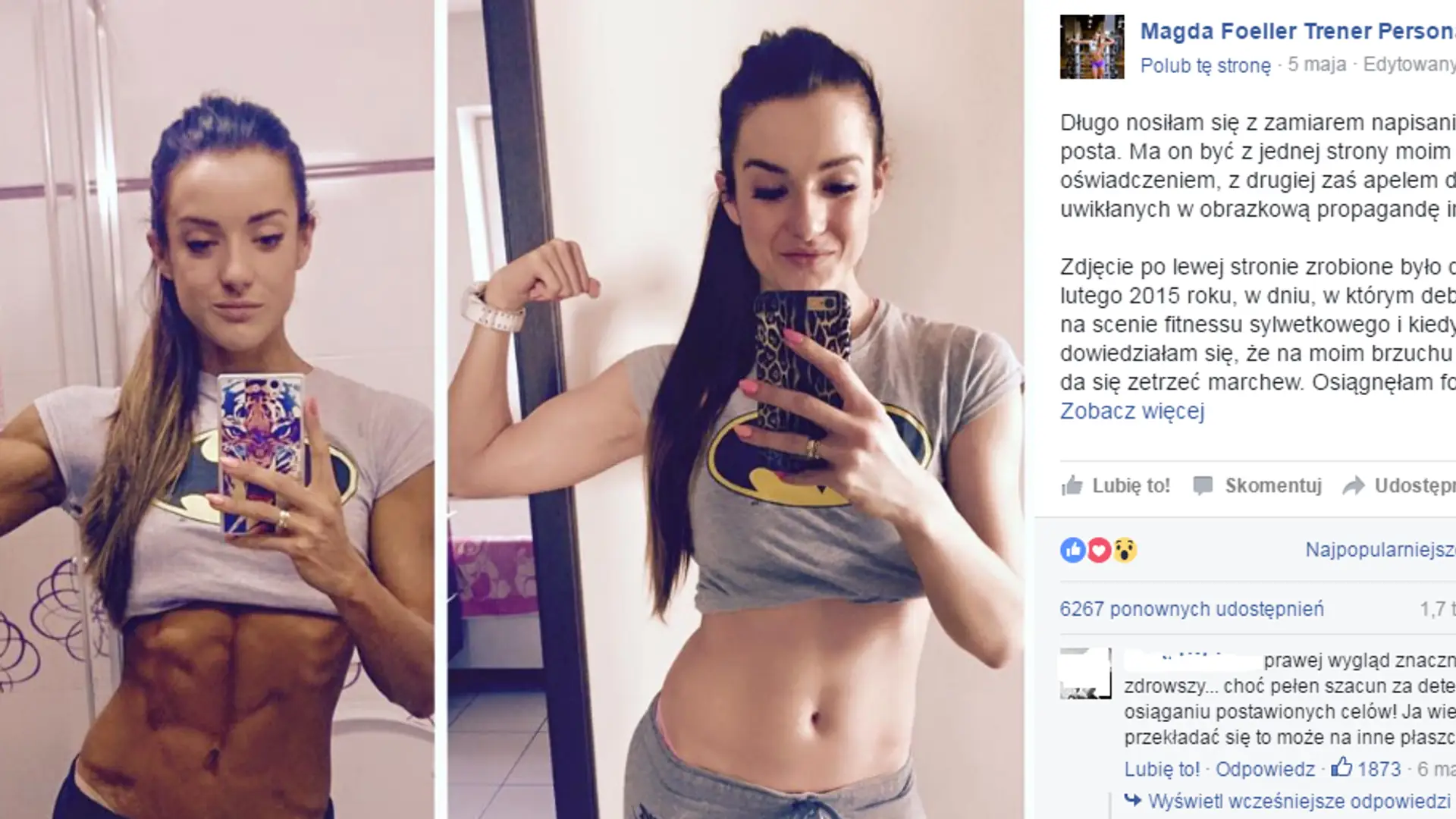 "Na moim brzuchu spokojnie da się zetrzeć marchew". Fitnesska z rozbrajającą szczerością pisze o cenie, jaką zapłaciła za sukces