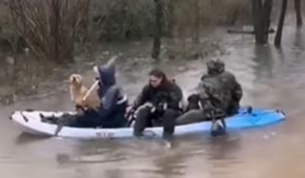 Devojke kajakom spasile napuštene pse iz poplavljene kuće