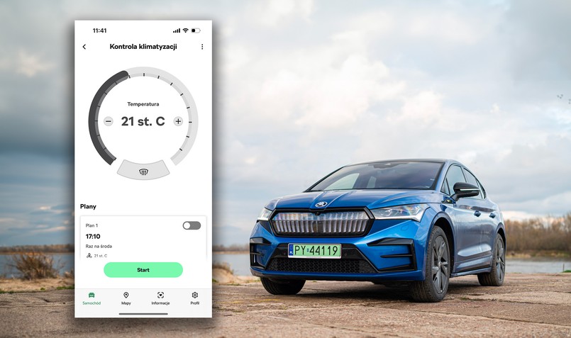 Możliwość ogrzania wnętrza przed jazdą w aucie elektrycznym
