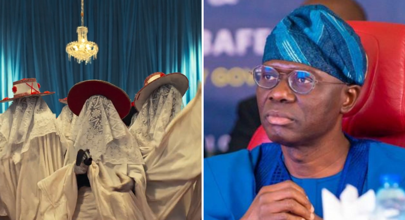 Scene from 'Gangs of Lagos' (left), Lagos State governor, Babajide Sanwo-Olu (right)