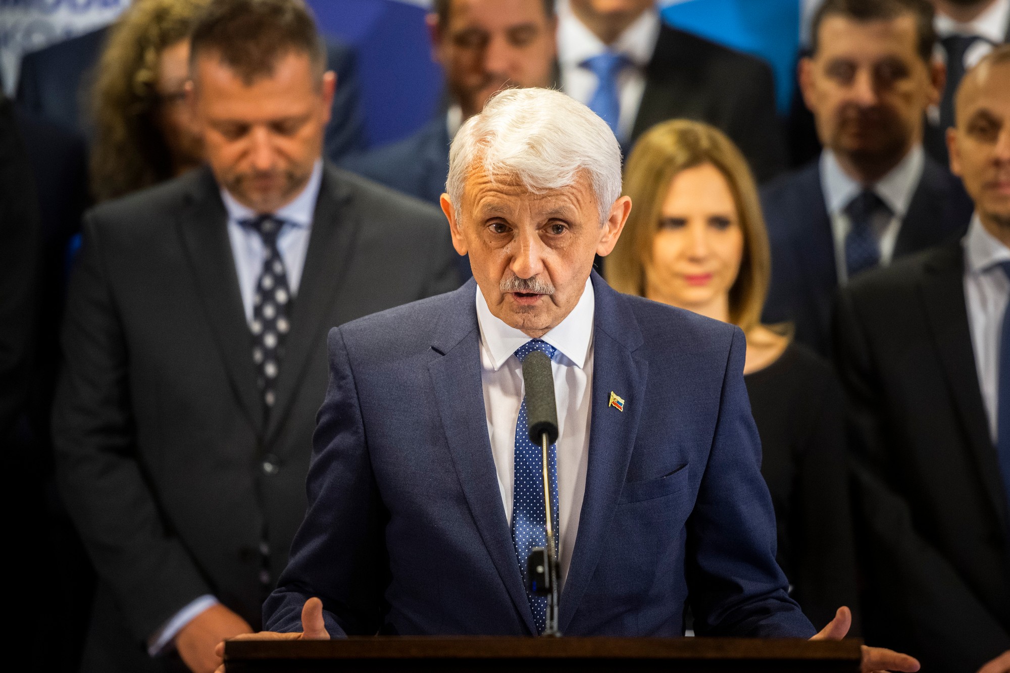 Dzurinda predstavil nový politický projekt s názvom Modrá koalícia na tlačovej konferencii v Bratislave.