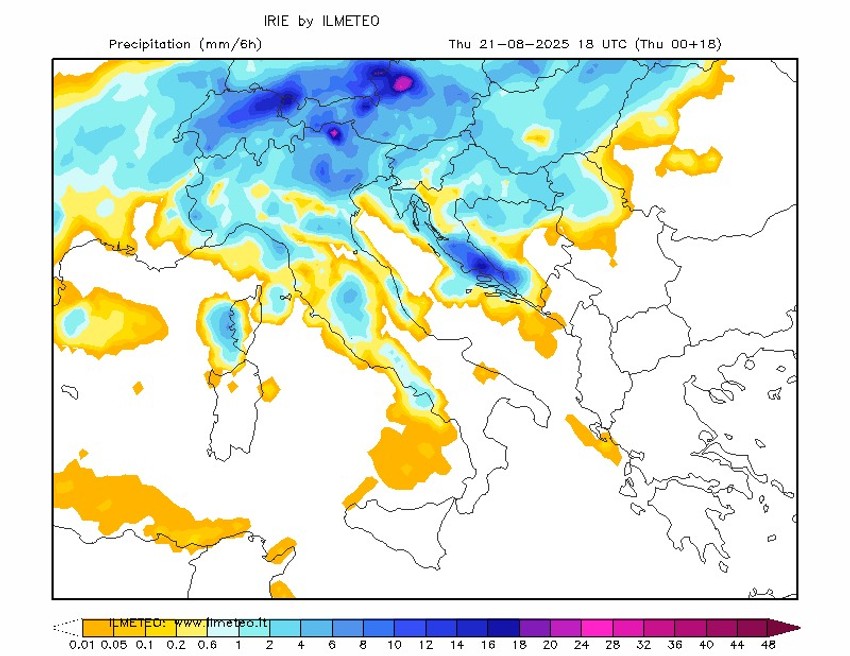 Mapa za 21. avgust, oko 18 časova