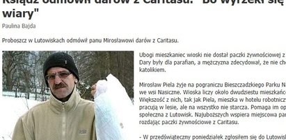 Ksiądz odmówił darów z Caritasu?