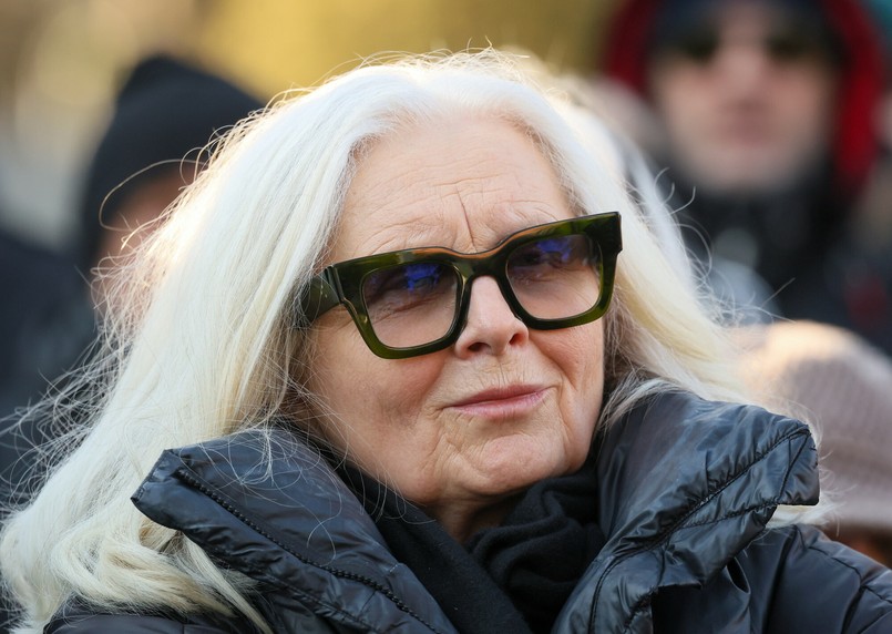 Magda Umer na pogrzebie Wojciecha Trzcińskiego