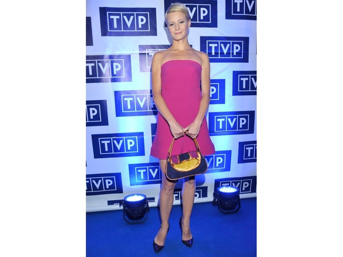 Małgorzata Kożuchowska na prezentacji jesiennej ramówki TVP.