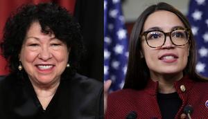 Rep. Alexandria Ocasio-Cortez isn't joining progressive calls for Sotomayor to step aside, saying she hasn't delved into that conversation much.Kevin Dietsch and Alex Wong/Getty Images