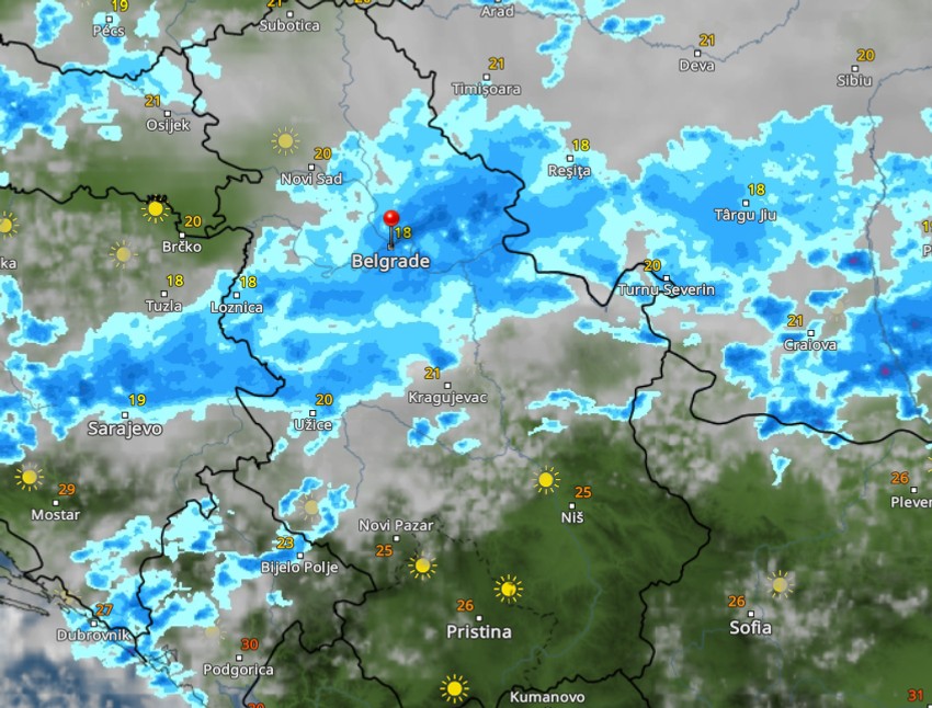 Kretanje nevremena u 10 sati