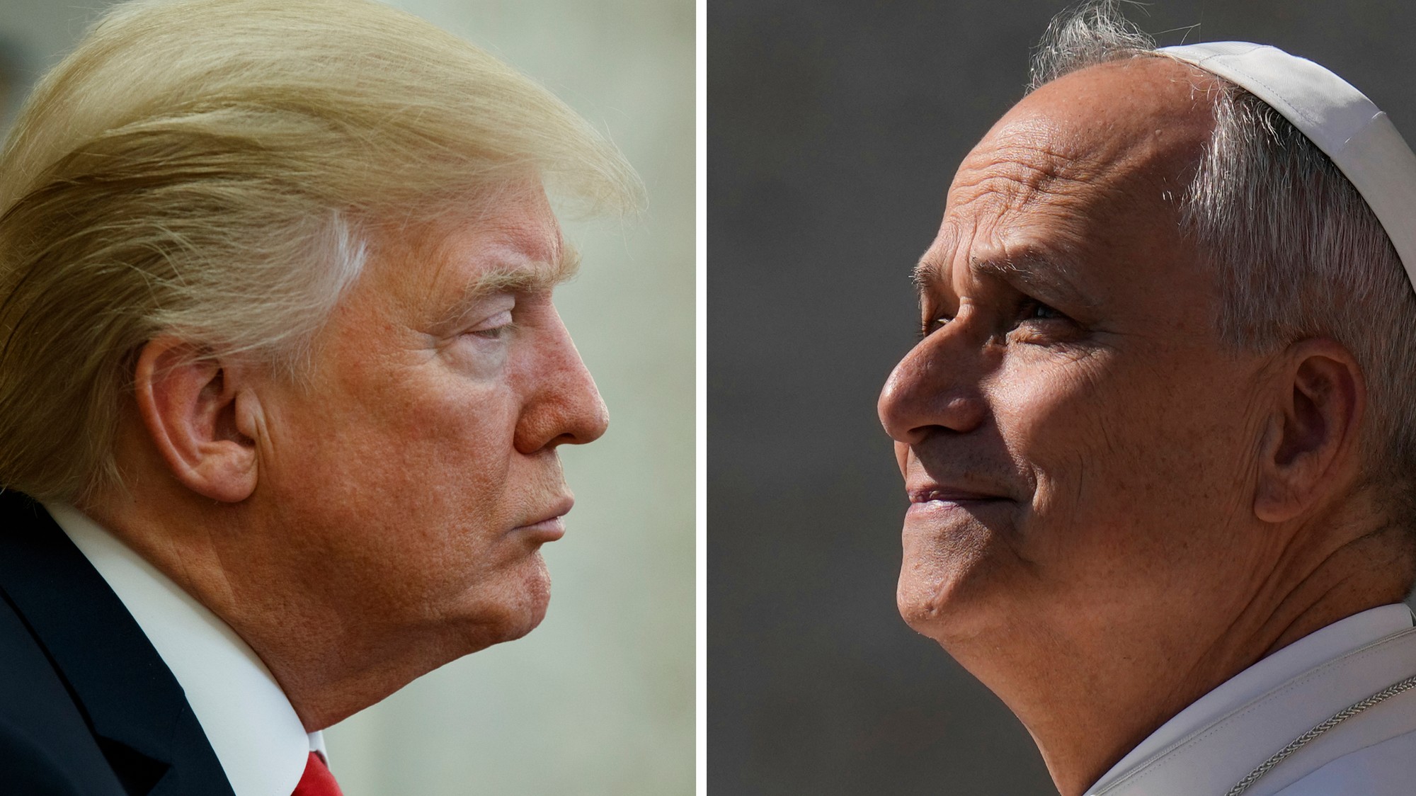 Na kombosnímke americký prezident Donald Trump (vľavo) a pápež Lev XIV. (vpravo)