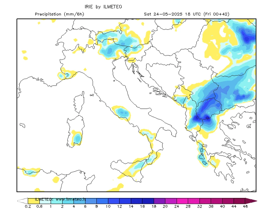 Mapa kretanja vremena danas