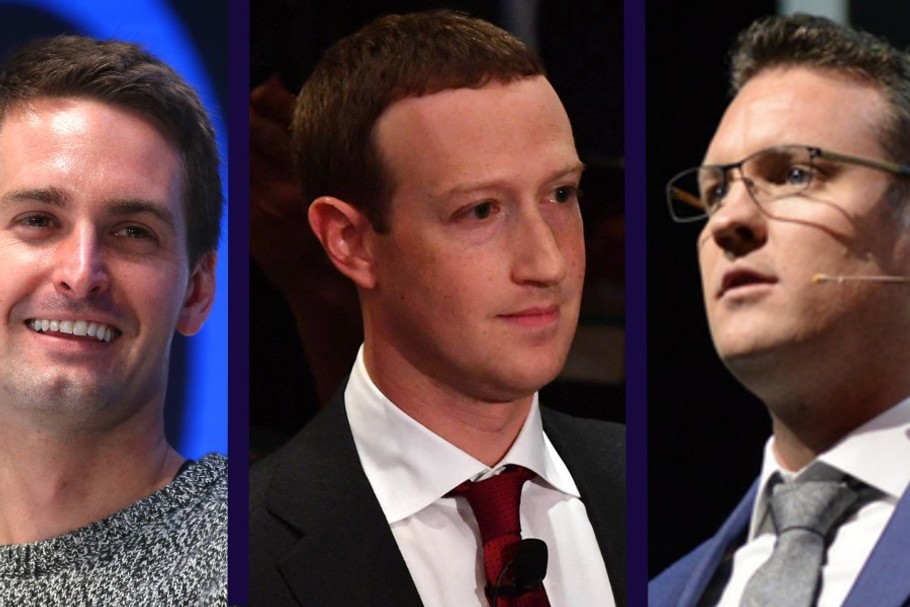 Na liście Forbes 400 znalazło się 12 miliarderów, którzy nie skończyli jeszcze 40. roku życia. Na zdj.: Evan Spiegel, Mark Zuckerberg i Trevor Milton