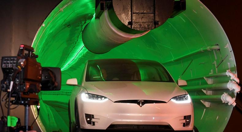 Tesla Boring Company Hawthorne tunnel