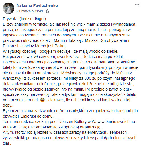 Natasha Pavluchenko na Facebooku