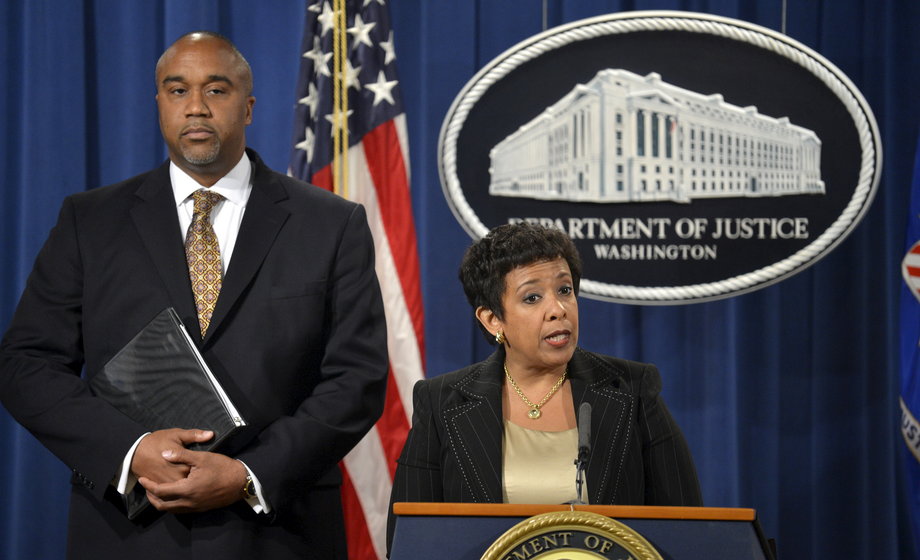 Robert Capers, US attorney for the Eastern District of New York, and US Attorney General Loretta Lynch.