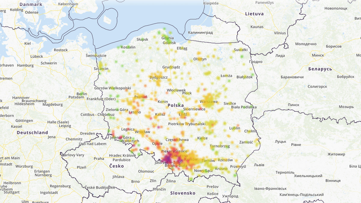 Smog w mieście Gdańsk - wtorek 5 lutego