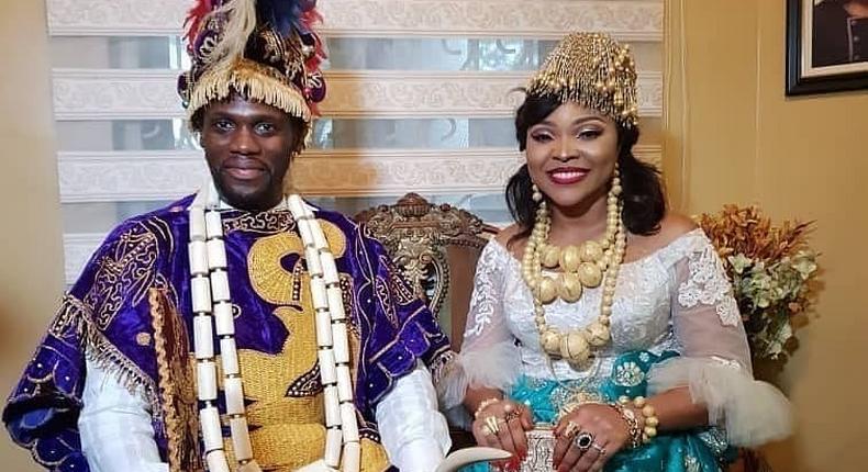 Olusoji Jacobs and his former wife Boma Blessing Douglas at their traditional wedding in 2018 [InfoNaija]