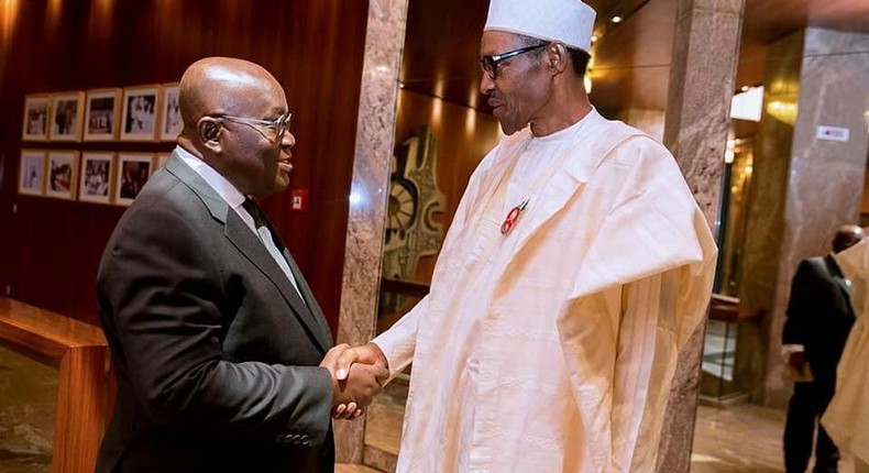 President Muhammadu Buhari meets with Ghana’s Nana Akufo-Addo