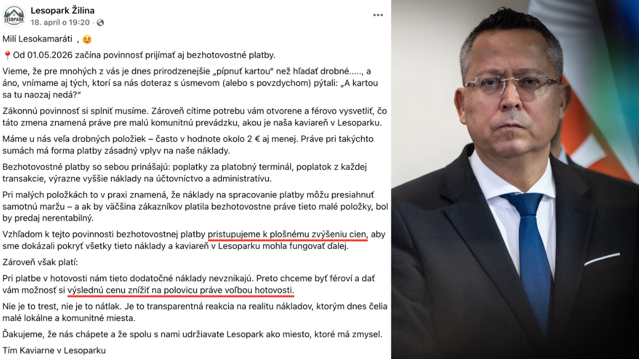 Lesopark Žilina v reakcii na povinnosť zaviesť bezhotovostné platby plošne zvýšil ceny predávaného tovaru.