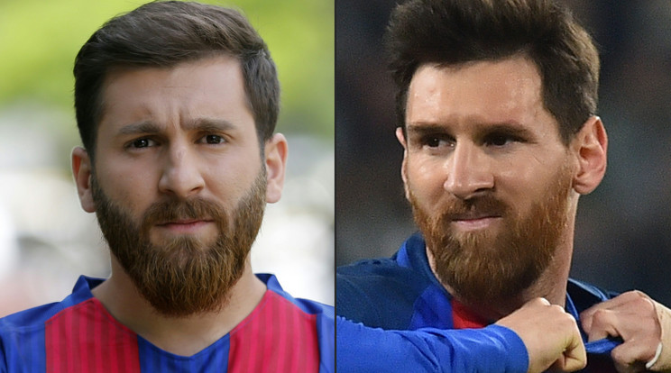 Megdöbbentő a hasonlóság: Reza Parastesh (balra) és Lionel Messi/Fotó: AFP