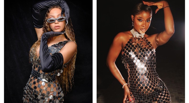Who wore it better? Beyonce and Bella Okagbue rock the same  sparkling mini dress