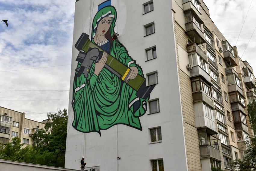 "Sveta Džavelinka" - mural na zidu u Kijevu