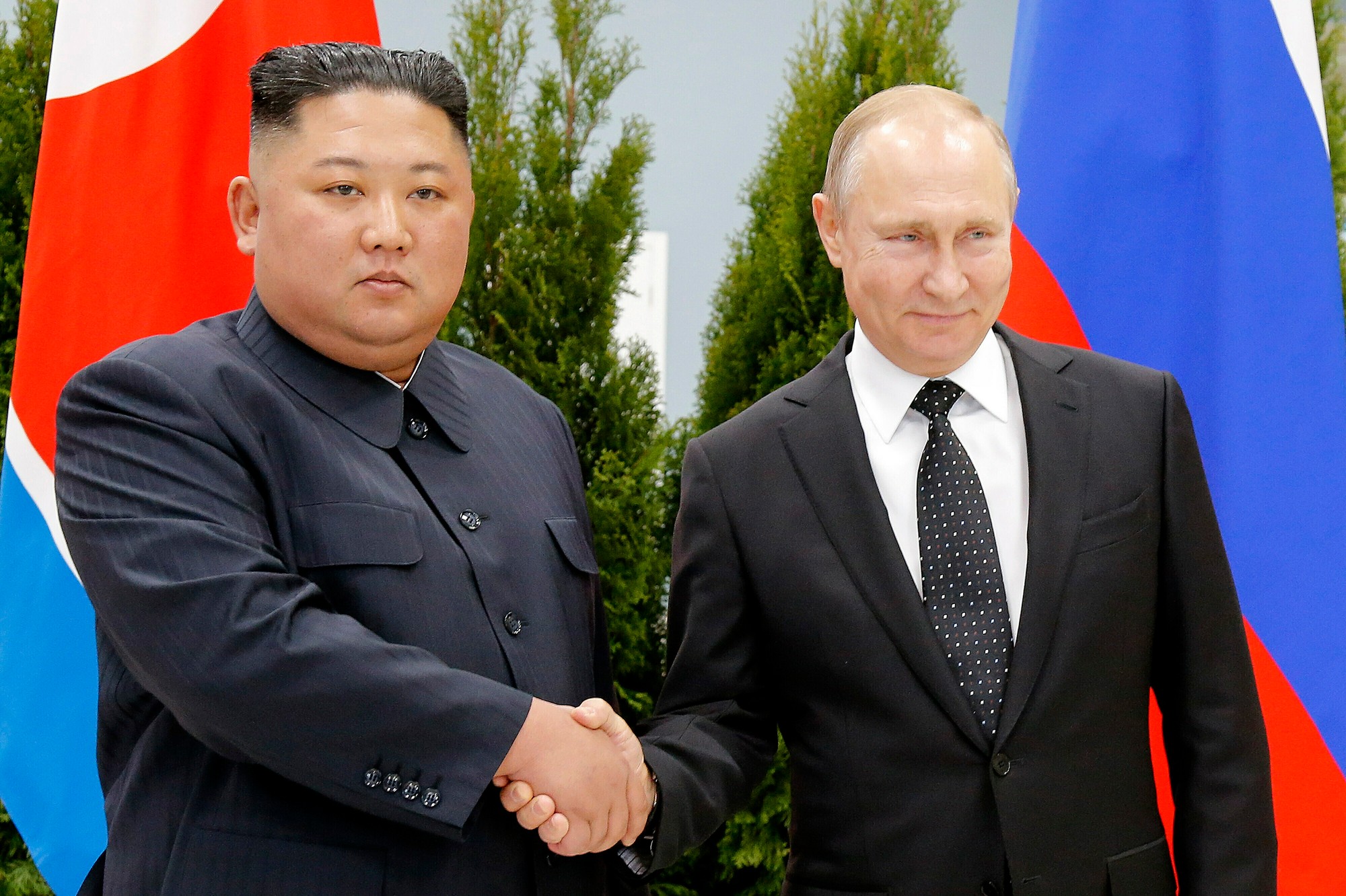 Kim Čong-un a šéf Kremľa Vladimir Putin.