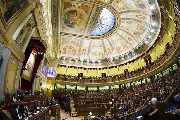 Hiszpański parlament w czasie debaty. Madryt, Hiszpania